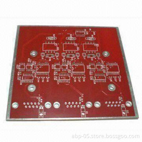 4-layered PCB with HAL Lead-free, Red Solder Mask and 2/2oz Copper Thickness